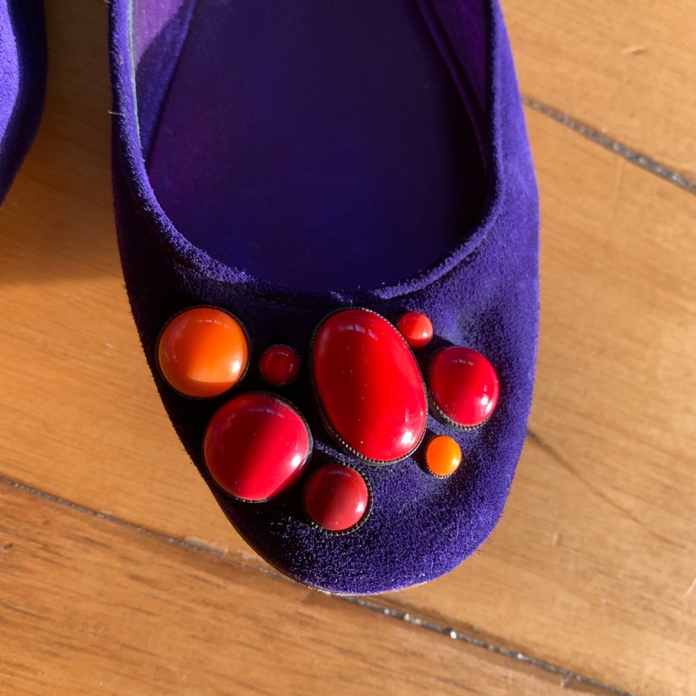 Sigerson Morrison purple suede ballet flat